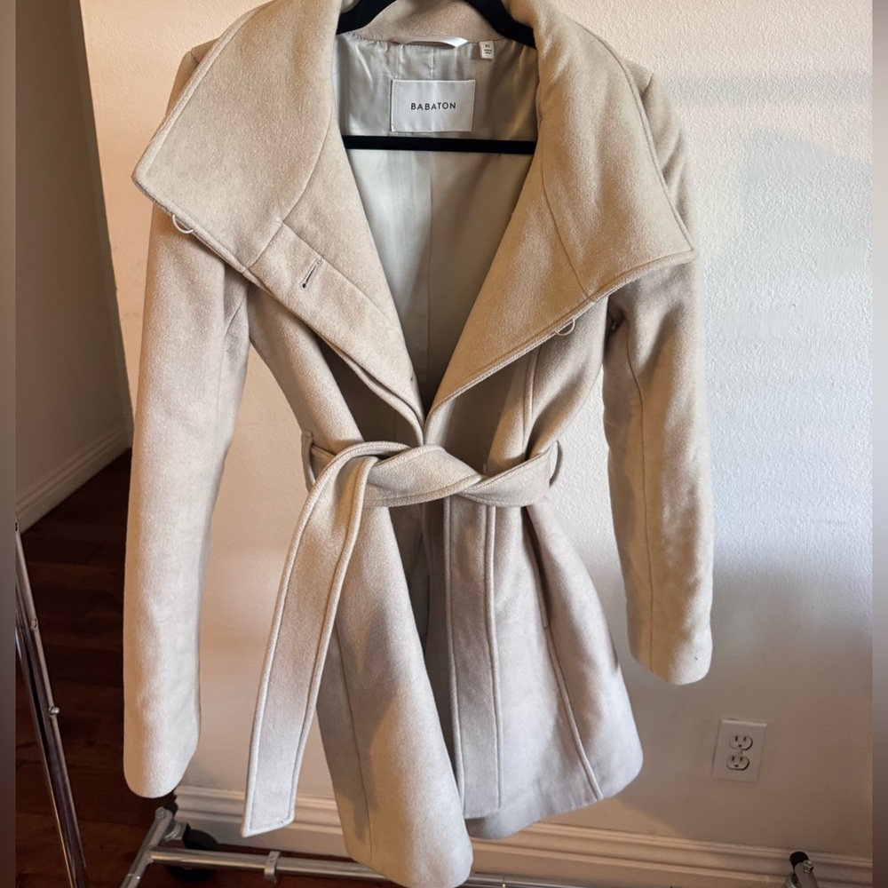 Babaton Tan Wool Coat Size XS